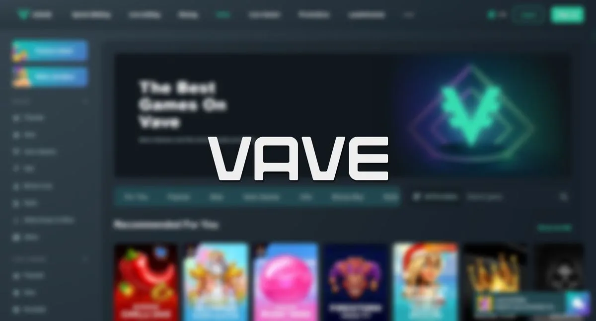 Vave casino homepage